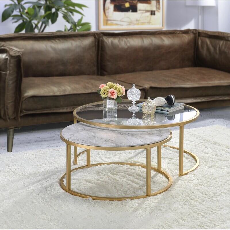 2pcs Marble Glass Coffee Tables – Belleworks